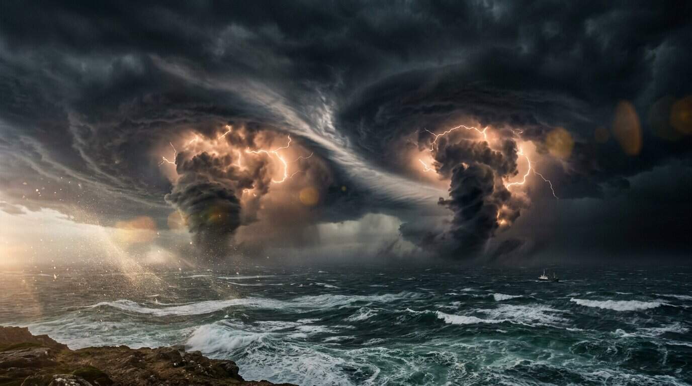 The Fujiwhara Effect Mystery And The Legend Of Divine Winds Divine Winds And Ancient Legends Of Storm Cannibalism