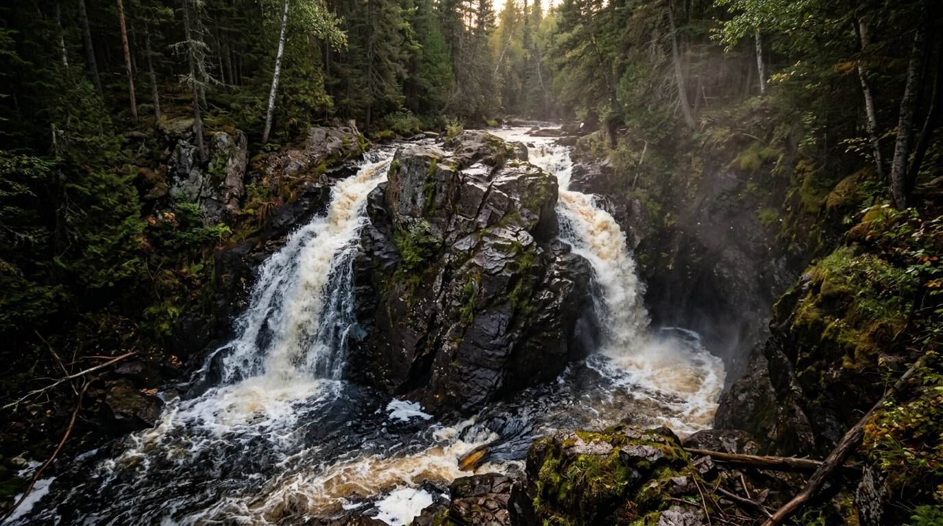 Brule River’s Split Waterfall