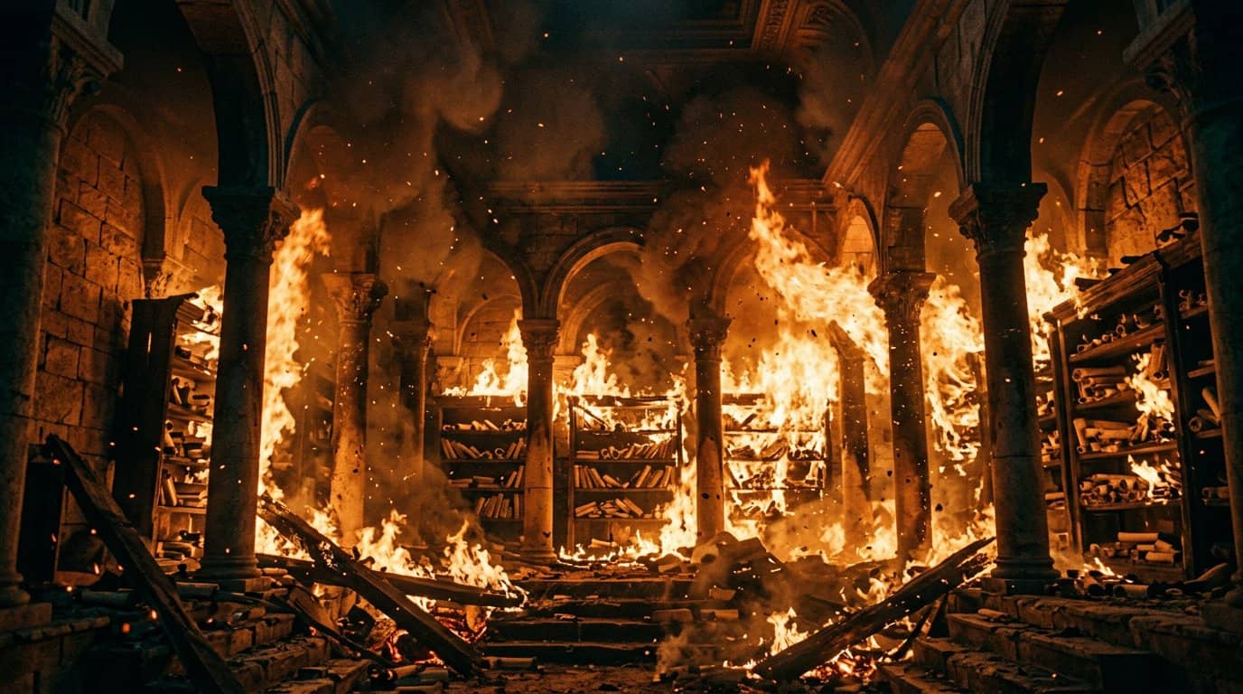 the library of alexandria fire what really happene 1787587610946